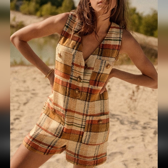 Sezane Pants - Sezane Zita V-neck Sleeveless Jumpsuit